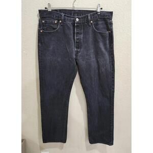 Levis 501 Jeans Mens 36x34 (34x30) Black Button Fly Straight Leg Original Fit